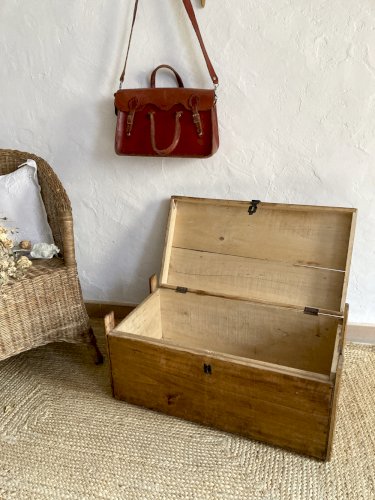 Malle de voyage en bois, années 1930