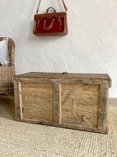 Malle de voyage en bois, années 1930