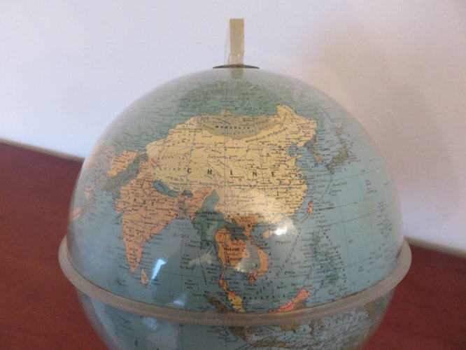 MAPPEMONDE GLOBE TERRESTRE TRIPODE ECLAIRE RICO FIRENZE ITALY ANNEES 60 VINTAGE