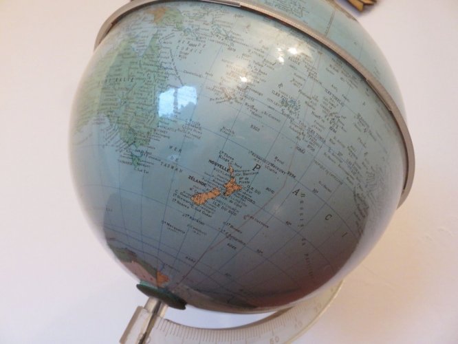 MAPPEMONDE GLOBE TERRESTRE TRIPODE ECLAIRE RICO FIRENZE ITALY ANNEES 60 VINTAGE