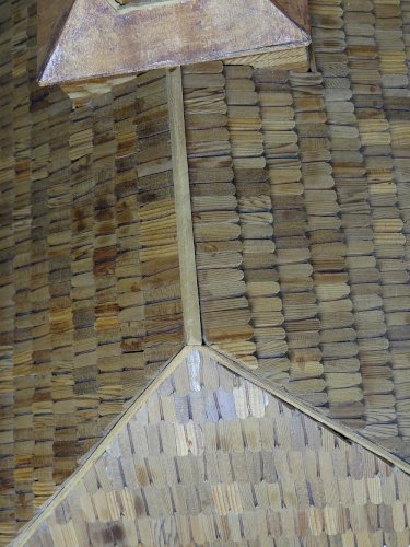 Maquette d'église en bois vintage années 50-70 "Iglesia Nercon Chiloe Chile"