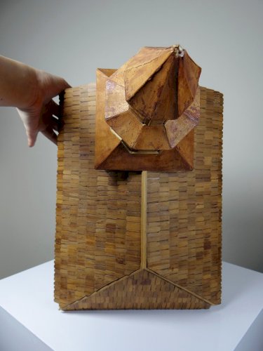 Maquette d'église en bois vintage années 50-70 "Iglesia Nercon Chiloe Chile"
