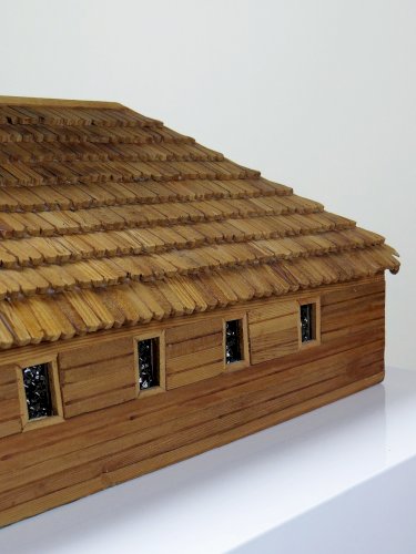 Maquette d'église en bois vintage années 50-70 "Iglesia Nercon Chiloe Chile"