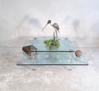 ✨? MARAIS INTERNATIONAL MTB110 — Exceptional coffee table in Altuglas & glass | Parisian design ?✨