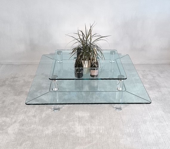 ✨? MARAIS INTERNATIONAL MTB110 — Exceptionnelle table basse en Altuglas & verre | Design Parisien ?✨ 