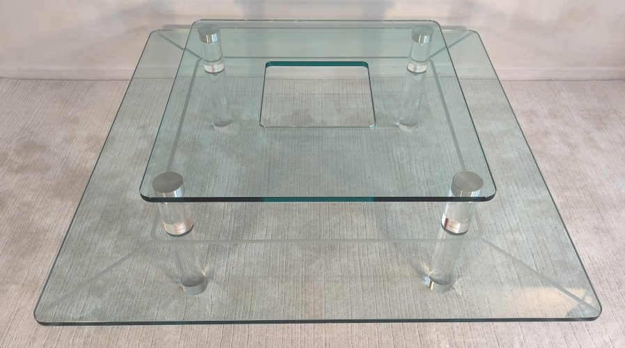 ✨? MARAIS INTERNATIONAL MTB110 — Exceptionnelle table basse en Altuglas & verre | Design Parisien ?✨ 
