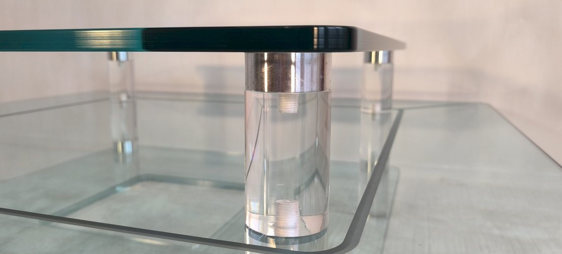 ✨? MARAIS INTERNATIONAL MTB110 — Exceptionnelle table basse en Altuglas & verre | Design Parisien ?✨ 