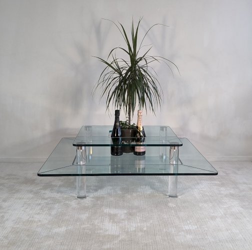 ✨? MARAIS INTERNATIONAL MTB110 — Exceptionnelle table basse en Altuglas & verre | Design Parisien ?✨ 