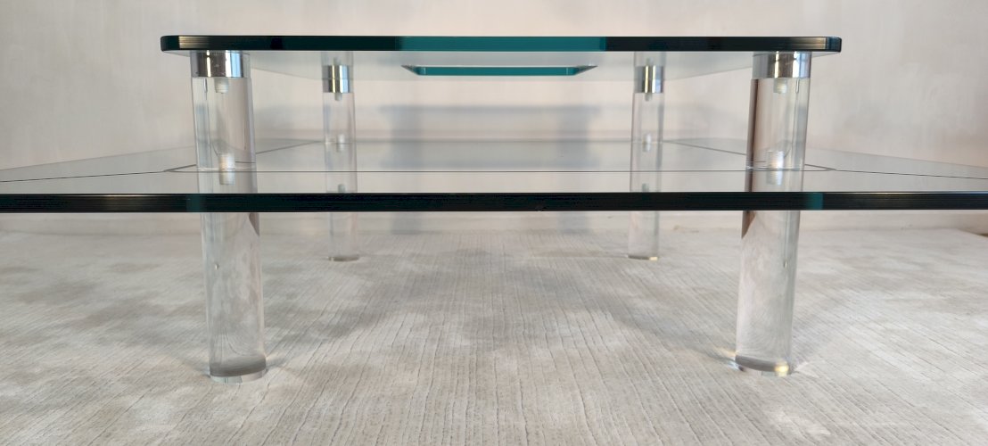 ✨? MARAIS INTERNATIONAL MTB110 — Exceptionnelle table basse en Altuglas & verre | Design Parisien ?✨ 