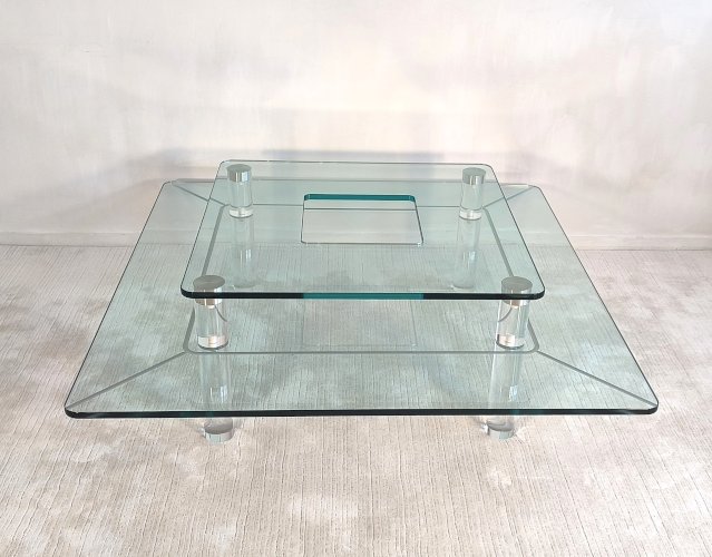 ✨? MARAIS INTERNATIONAL MTB110 — Exceptionnelle table basse en Altuglas & verre | Design Parisien ?✨ 