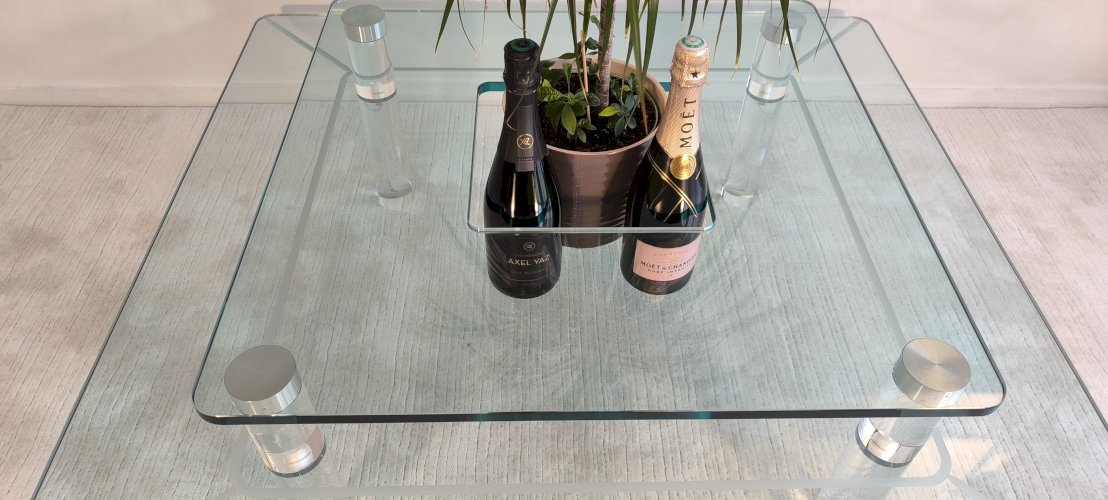 ✨? MARAIS INTERNATIONAL MTB110 — Exceptionnelle table basse en Altuglas & verre | Design Parisien ?✨ 