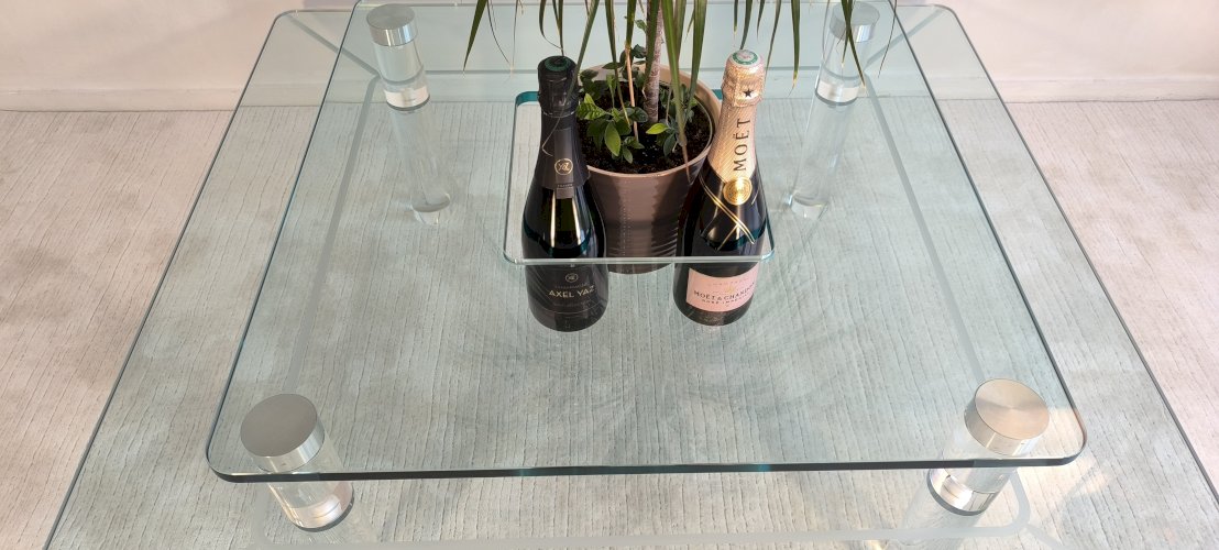 ✨? MARAIS INTERNATIONAL MTB110 — Exceptionnelle table basse en Altuglas & verre | Design Parisien ?✨ 