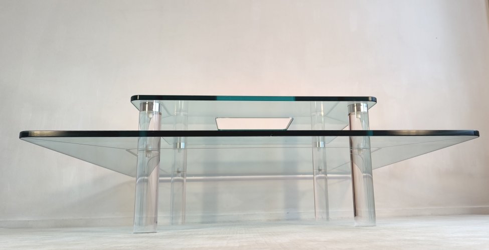 ✨? MARAIS INTERNATIONAL MTB110 — Exceptionnelle table basse en Altuglas & verre | Design Parisien ?✨ 