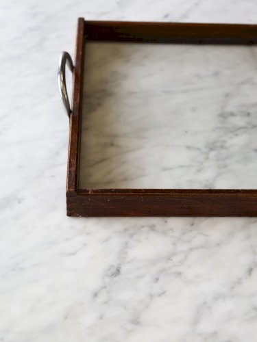 Marcel, le plateau Art Déco en bois foncé N°137