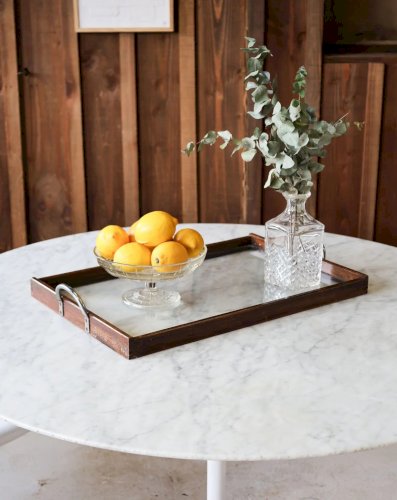 Marcel, le plateau Art Déco en bois foncé N°137