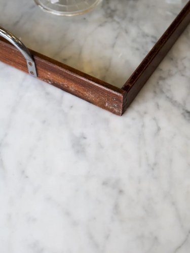 Marcel, le plateau Art Déco en bois foncé N°137