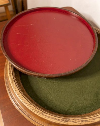 Marcel, le plateau en bois et velours N°133