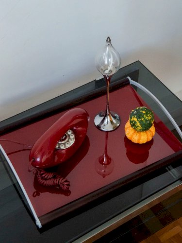 Marcel, le plateau rouge en verre N°119