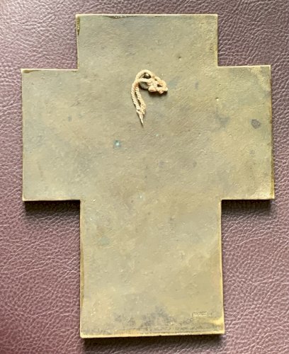 Maria Caullet Nantard bas relief bronze doré Christ roi art déco