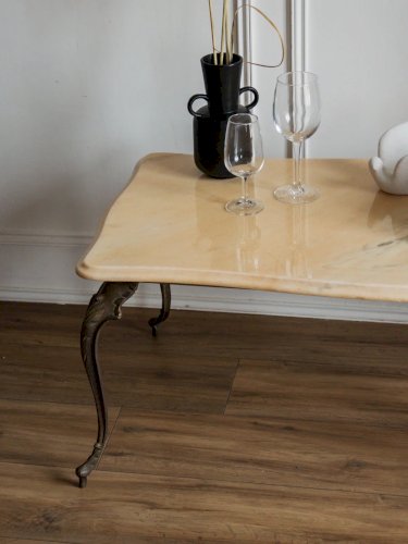 Marie-Pierre, la table basse en laiton et marbre N°66