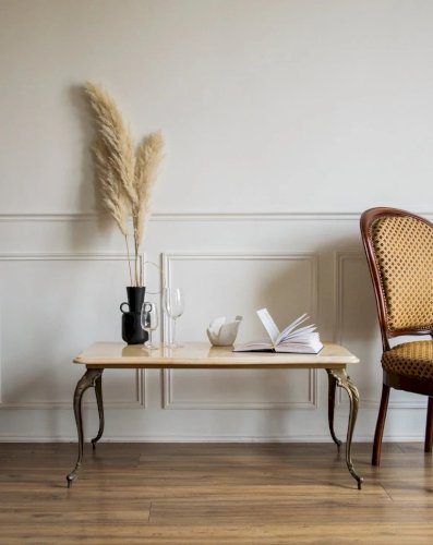 Marie-Pierre, la table basse en laiton et marbre N°66