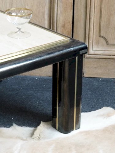 Marie-Pierre, la table basse en travertin et laiton N°75