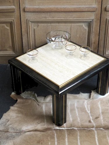 Marie-Pierre, la table basse en travertin et laiton N°75