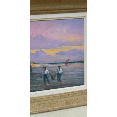 Marine sur Panneau signé Jaudeau