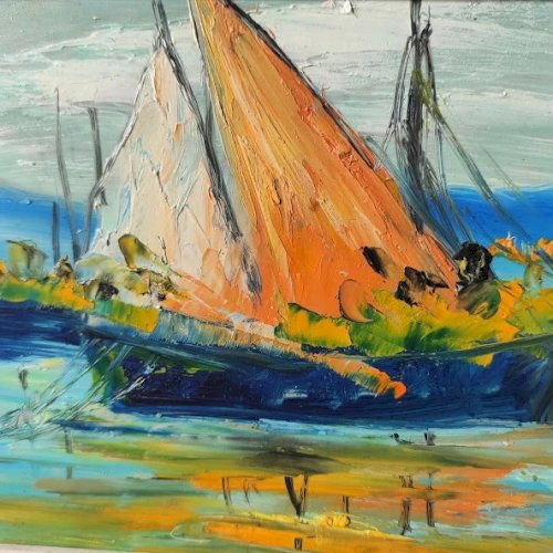Marine Vintage tableau, Saint-Tropez, Voiliers