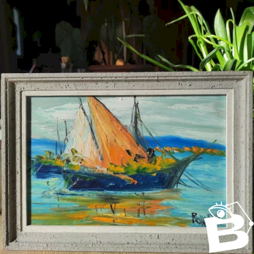 Marine Vintage tableau, Saint-Tropez, Voiliers