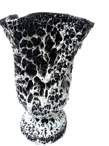 "Marius GIUGE Vallauris " Vase sur pied a décor de lave XX siècle