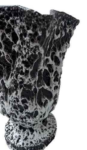 "Marius GIUGE Vallauris " Vase sur pied a décor de lave XX siècle