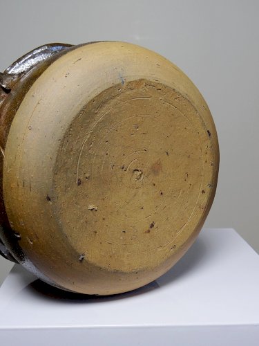 Marmite/bol à oreilles ancien XXe grès de Puisaye émaillé