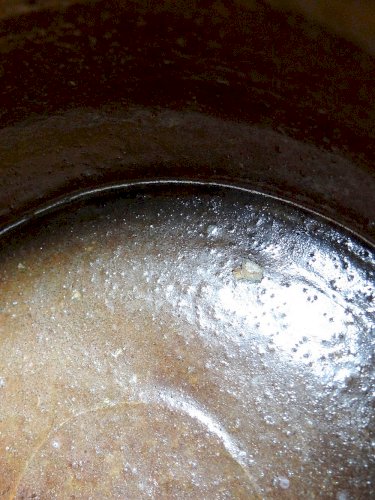 Marmite/bol à oreilles ancien XXe grès de Puisaye émaillé