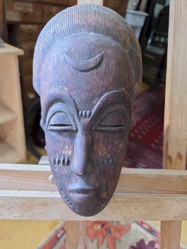 Masque africain Baoulé – bois sculpté – Côte d’Ivoire – 30 cm – art ethnique...