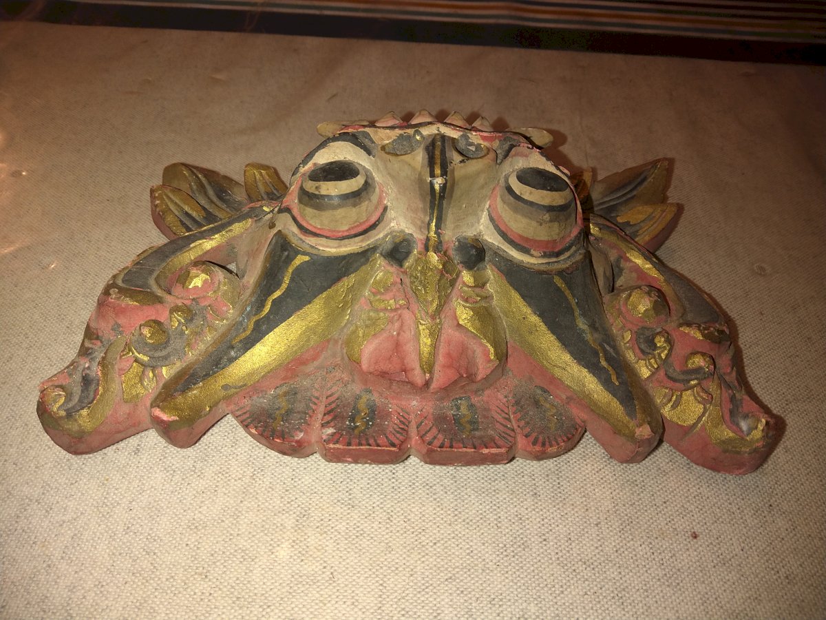 Masque En Bois Ethnique Décoration Statue Africain Tribal Totem Aborigène