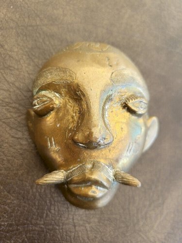 MASQUE EN BRONZE AFRICAIN REF BOUCH N°6