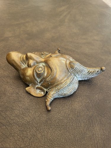 MASQUE EN BRONZE AFRICAIN REF BOUCH N°7