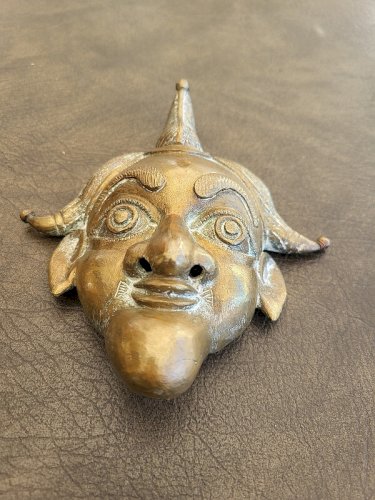 MASQUE EN BRONZE AFRICAIN REF BOUCH N°7