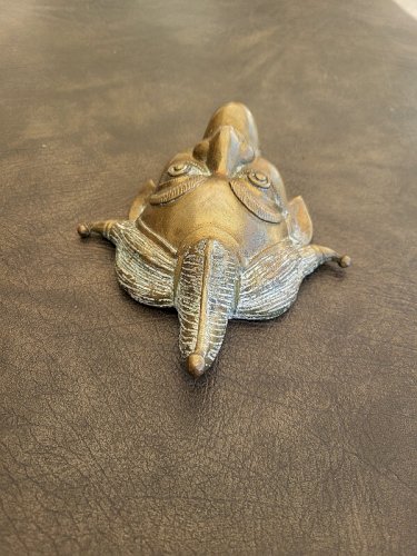 MASQUE EN BRONZE AFRICAIN REF BOUCH N°7