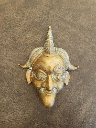 MASQUE EN BRONZE AFRICAIN REF BOUCH N°7