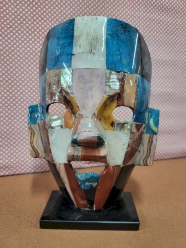MASQUE MAYA AZTEQUE EN PIERRE