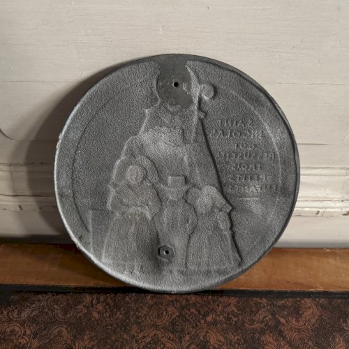 Matrice médaille en métal par Anie Mouroux Saint Nicolas XXe M3581