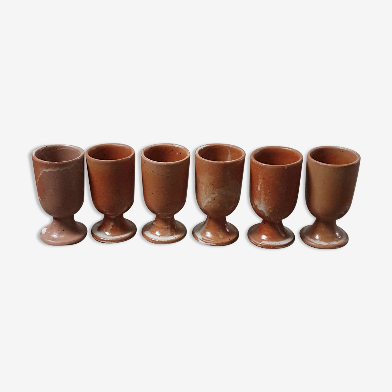 Lot De Mazagrans En Grès Sans Anse - Fabrication Chinoise - Tasses à Café Vintage