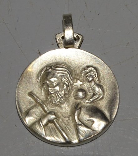 -MEDAILLE ARGENT SAINT CHRISTOFLE Poinçon CRABE COLLECTION BIJOU PENDENTIF   D