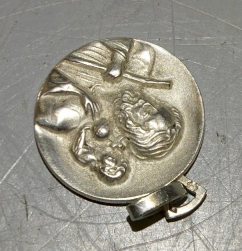 -MEDAILLE ARGENT SAINT CHRISTOFLE Poinçon CRABE COLLECTION BIJOU PENDENTIF   D