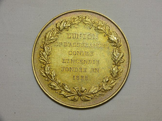 -MEDAILLE ARGENT UNION COMPAGNIE D'ASSURANCE CONTRE INCENDIE Ag. prin.l 1910   D