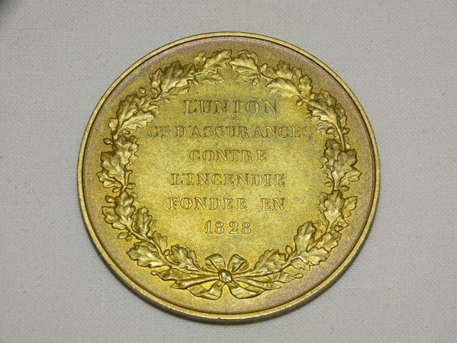 -MEDAILLE ARGENT UNION COMPAGNIE D'ASSURANCE CONTRE INCENDIE Ag. prin.l 1910   D