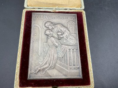 Médaille Bas relief religieux ECCE PANIS ANGELORUM