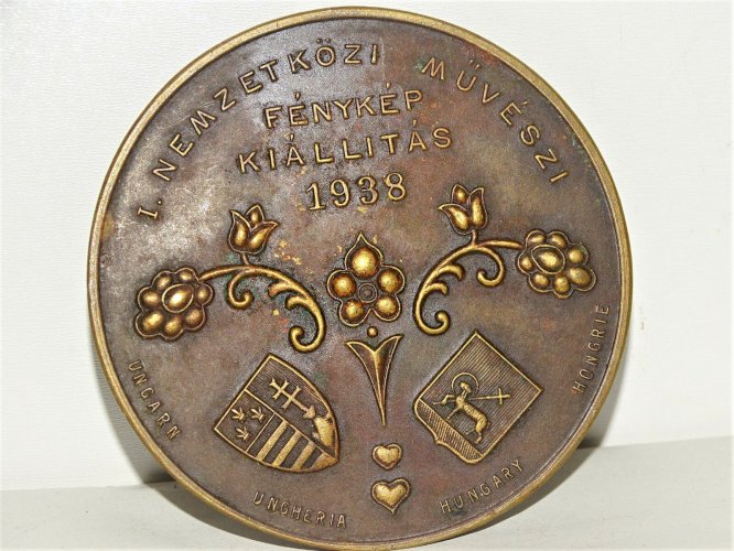 -MEDAILLE BRONZE 1938 TATATOVAROS HUNGARY I.NEMZETKOZI MUVESZI FENYKEP KIALLITAS